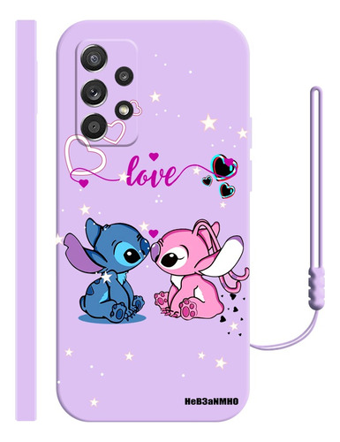 Carcasa Silicona Diseño De Love Stitch Para Samsung + Correa