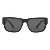 Lentes Versace Negros Ve4369 Gb1/87 Cuadrados Para Hombre Color Negro Lente Negro Varilla Negro Armazón Negro Diseño Classic