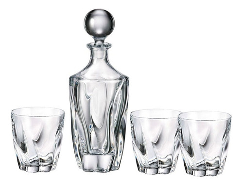 Set Whisky Botellon + 6 Vasos Cristal Bohemia Barley 7 Pzas