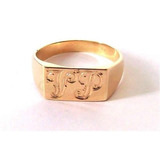 Anillo Oro 18k Sello Macizo Rect, Oval, Red, Cuad. Grabado 