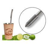 Kit Terere Trots Cuia Copo Revestido Couro Bomba Mola Inox