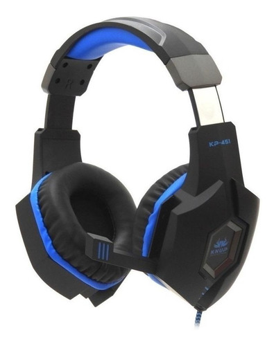 Fone De Ouvido Over-ear Gamer Knup Kp-451 Black E Blue