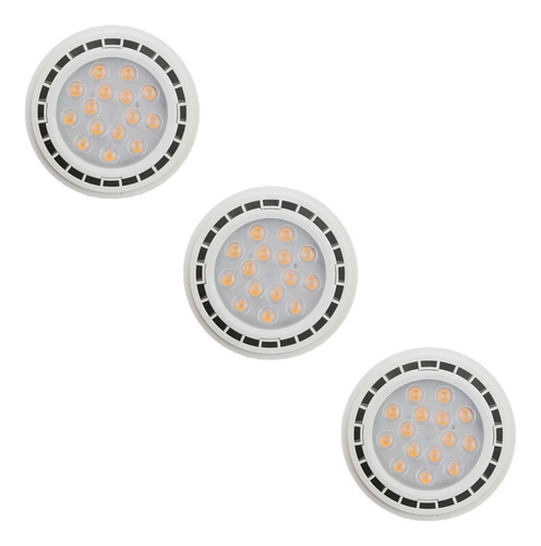 Combo X3 Lampara Luz Led Ar111 Gu10 12w Luz Cálida Dimer.