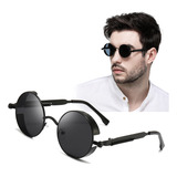 Lentes Redondos De Sol Estilo Steampunk Retro Para Hombre