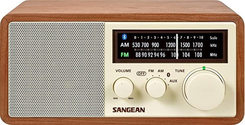 Sangean Radio Wr-16 Am/fm/bluetooth De Madera Gabinete 