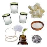 Kit Cera De Soja Para Hacer Velas + Frascos De 200cc X10