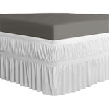 Saia P/ Cama Box Casal Queen Branca 158 X 198 X 42 Cm