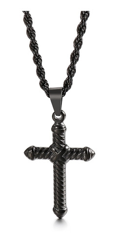 Cadena Dije De Cruz De Acero Inoxidable Hombre Mujer 