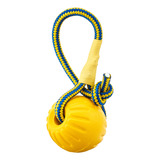 Juguete Para Perro Balón De Espuma Con Cuerda, M, Dorado Y A
