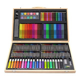 Set  Arte 180 Pcs Lápices Para Colorear Maleta Madera Educa