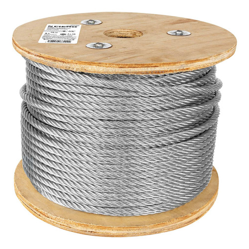 Cable De Acero 3/8' Flexible 7x19 Hilos Carrete 75 M