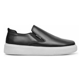 Sapatênis Slip On Couro Masculino Original Lançamento Sapato