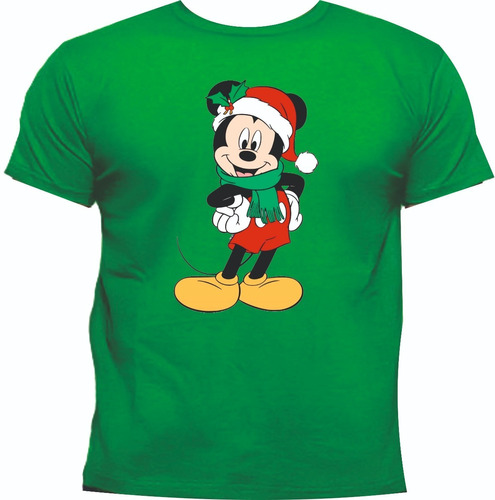 Camisetas Navideñas Mickey Mouse Navidad Apliq Adultos Niños