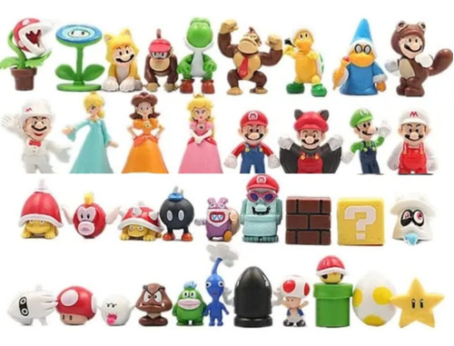 Kit 24 Figuras Super Mario Bros Coleccionables  Al Azar