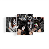 Cuadro Triptico Kiss Rock Musica Bandas Tic Time Deco