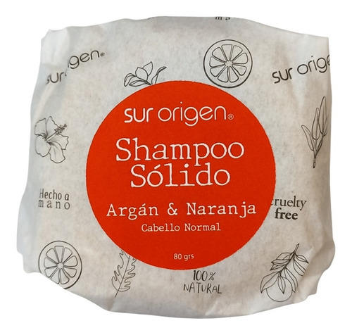 Shampoo Sólido (barra) Argán & Naranja - Sur Origen