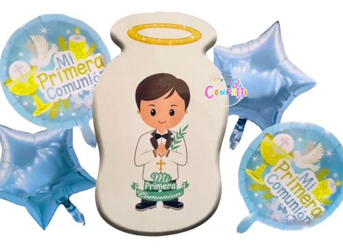 Set 5 Globos Primera Comunión Niño Decoración Fiesta Niñoo