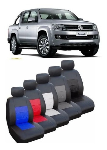 Funda Para Auto Cubre Asiento Cuerina Cuero Acolchada Amarok