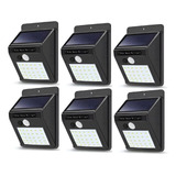 Pack X6 Focos Led Solares Luz Solar De Exerior Con Sensor