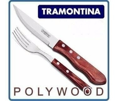 Set 24 Cubiertos Tramontina Polywood Cuchillo Jumbo Tenedor