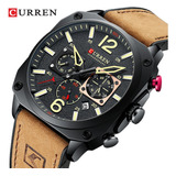 Reloj Pulsera Curren Impermeable Con Dial Cuadrado P/hombre