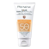 Protetor Solar Facial Avon Renew Fps50 Média Clara Matte 40g