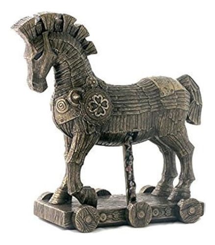 10.75 Pulgadas El Caballo De Troya Griego Escultura De Bronc