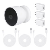 Cable De Alimentación 3pack Compatible Con Google Nest Cam