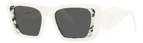 Prada Spr 08y-f 02v-5s0 Oversized Rectangular White