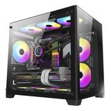 Gabinete Gamer Aquario Liketec Kirra Black 4x Fan Cooler Rgb