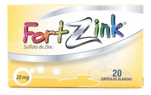 Fortzink Sulfato De Zinc 20 Mg 20 Capsulas Blandas