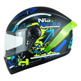 Casco Integral Ich 501 Braap Ngromte Amllo Neon Visor Transp