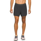 Short Asics Hombre Gris Road 2n1 5in Running 2011a838020