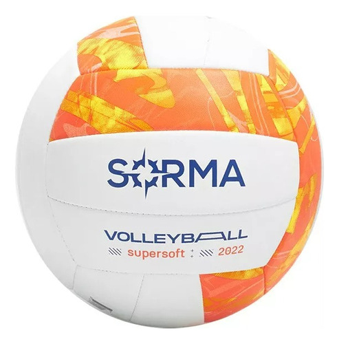 Pelota De Voley Cuero Sintético Balon Entrenamiento Volley Color Naranja