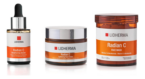 Kit Radian C Serum + Crema + Mascara Lidherma Vitamina C