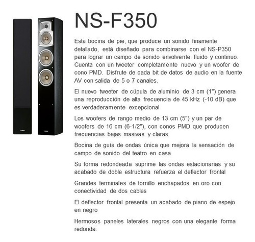 Par De Bocinas Yamaha Ns-f350bl Torre 200w  