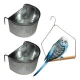 Comedero Metal Colgante Loros Cotorras Conejos Aves Nº 6