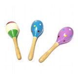 Maraca Madera Juguete Didactico Niños 