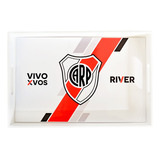 Bandeja De Desayuno 20x30 Madera Diseño River Plate