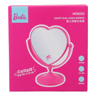 Md Barbie Espejo Corazon Tocador De Maquillaje Miniso Mattel