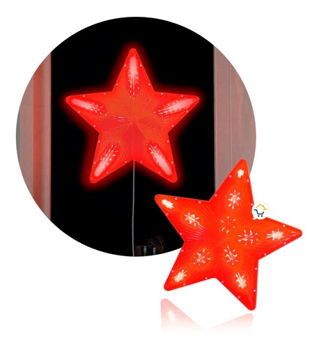 Estrella Luz Led Grande Ventana Puerta Navidad Rojo 2295ro