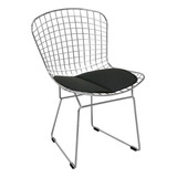 Modmade Silla De Malla De Metal Cromado, Color Negro