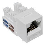 Conector Fêmea Rj45 Keystone Cat6 Branco Tomada 8 Vias