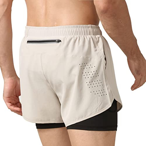 Pantalones Cortos Deportivos Para Hombre, 2 En 1, Pantalones