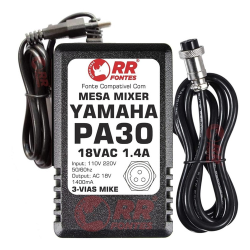 Fonte 18v Para Mesa Som Mixer Yamaha Pa-30  Mg 16-6fx Mg82cx