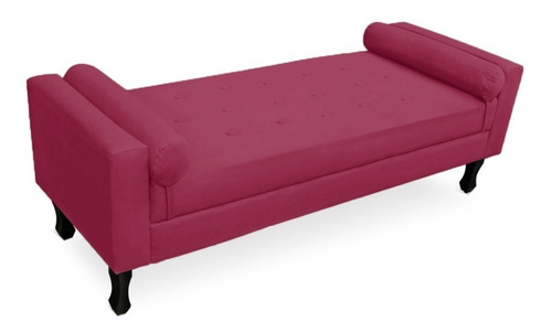 Recamier Baú Fênix Cama Quarto Queen 160cm Suede Rosa Pink