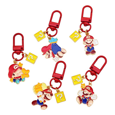 Llavero De Personajes De Super Mario Bros Metal 5pcs