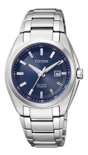 Reloj Citizen Titanium Analog Ew221053l Hombre Color De La Malla Plateado Color Del Bisel Plateado Color Del Fondo Azul