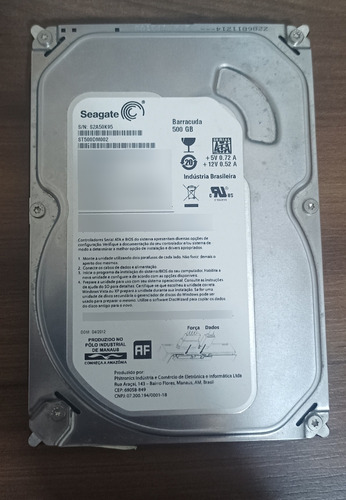 Hd 500gb Sata Barracuda Seagate