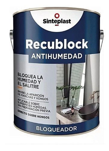 Recublock Antihumedad Bloqueador Contra La Humedad 4 Lts